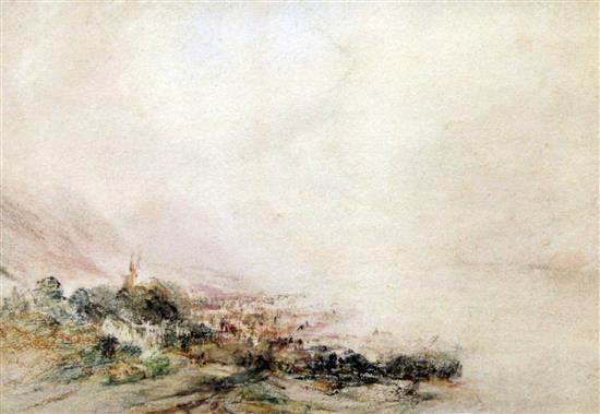 Follower of J M W Turner Ethereal, watercolour & pastel landscape(-)